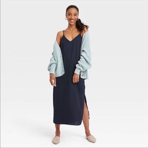 Navy slip dress